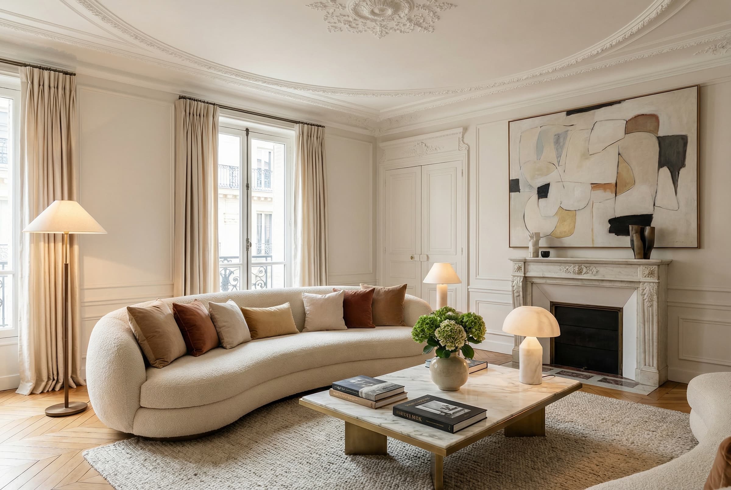 Elegant interior decoration in a Parisian apartment